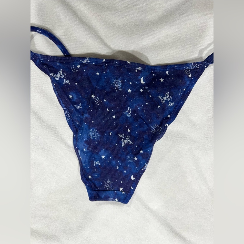 NEW NIP VS PINK victoria secret bikini panty underwear XL blue star moon sky - Picture 2 of 6